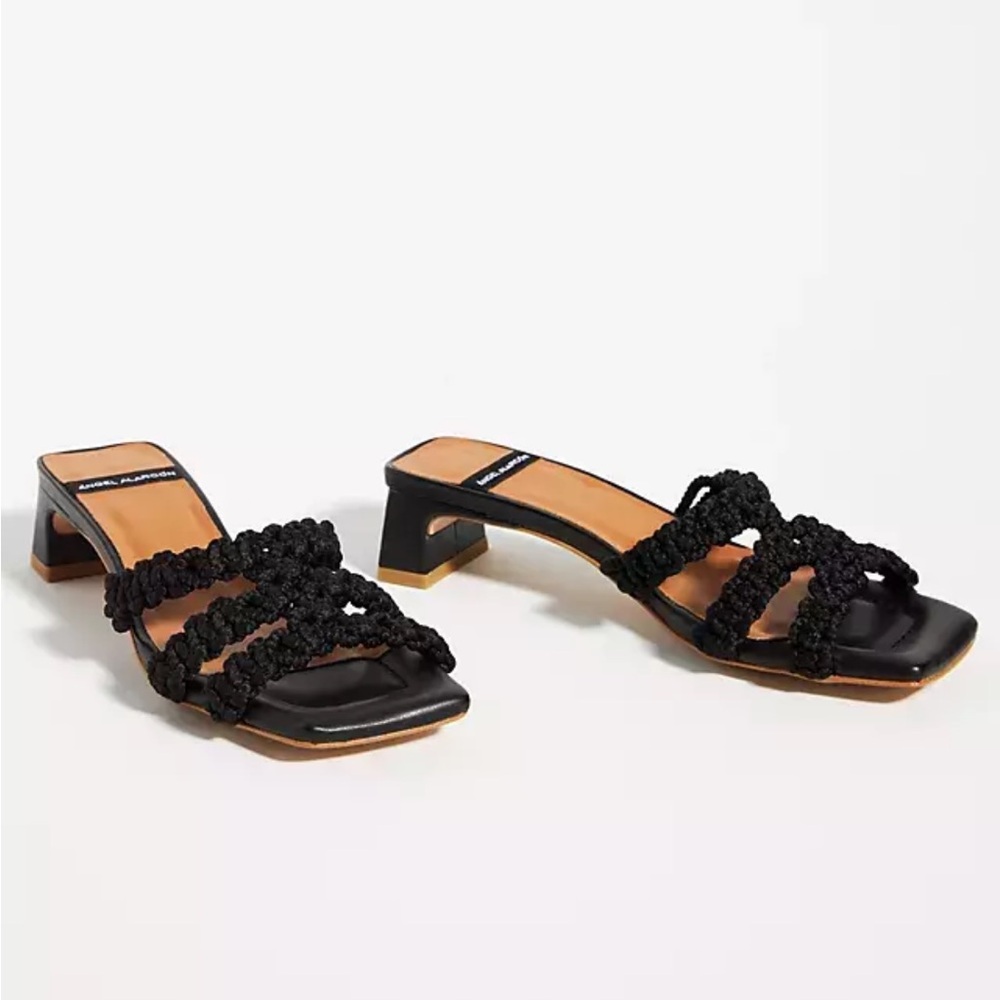 Anthropologie | NEW Angel Alarcon Woven Strappy Sandal in Black 41